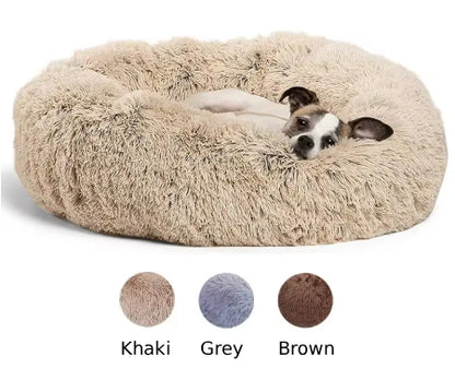 40-90cm Round Pet Bed for Large Dog Bed Super Soft Cat Bed Long Plush Dog House for Medium Dog House Winter Warm Sleeping