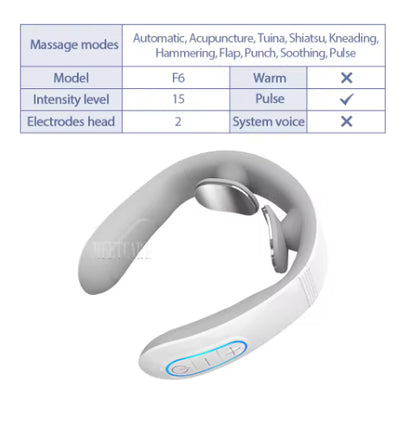 TENS Pulse Back Neck Massage Wireless Smart Sholder Cervical Massager Heating Relief  Pain Muscle Punch Beating Health