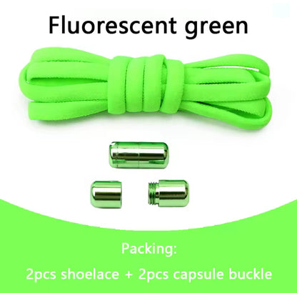 No tie Shoelaces Capsule Lock Elastic Laces Sneakers Semicircle Shoelace Rubber Band for Shoes Kids Adult Quick Sport Shoestring