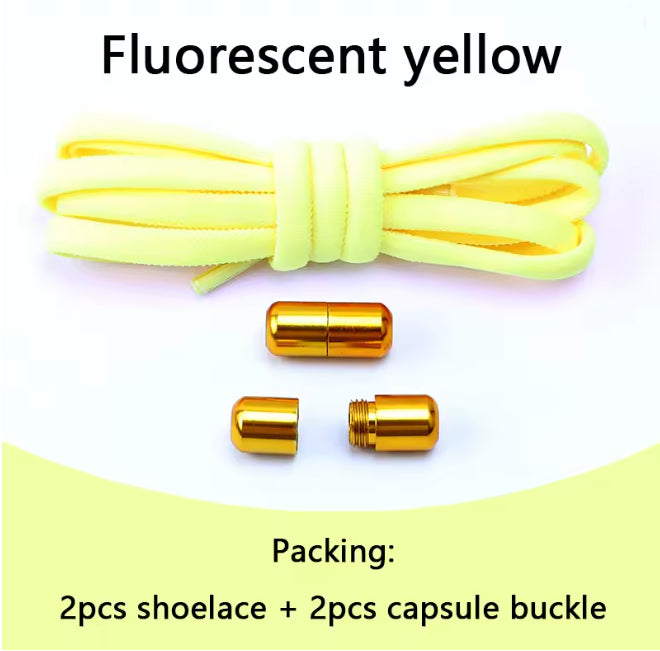 No tie Shoelaces Capsule Lock Elastic Laces Sneakers Semicircle Shoelace Rubber Band for Shoes Kids Adult Quick Sport Shoestring