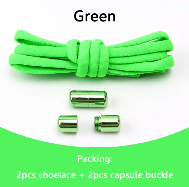 No tie Shoelaces Capsule Lock Elastic Laces Sneakers Semicircle Shoelace Rubber Band for Shoes Kids Adult Quick Sport Shoestring