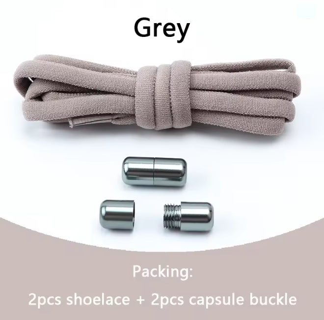 No tie Shoelaces Capsule Lock Elastic Laces Sneakers Semicircle Shoelace Rubber Band for Shoes Kids Adult Quick Sport Shoestring
