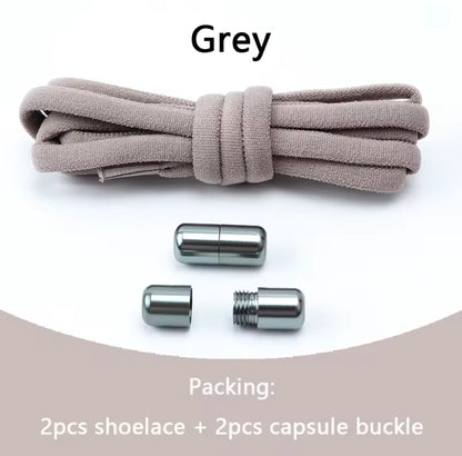 No tie Shoelaces Capsule Lock Elastic Laces Sneakers Semicircle Shoelace Rubber Band for Shoes Kids Adult Quick Sport Shoestring
