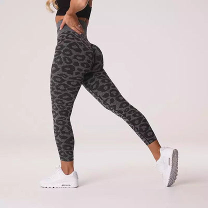 Thick High Waist leopard print Yoga Tight Tummy Control Workout High Raise Scrunch Booty Leggings