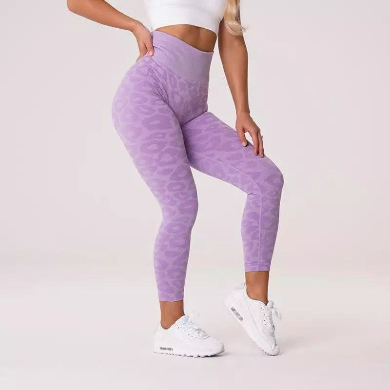 Thick High Waist leopard print Yoga Tight Tummy Control Workout High Raise Scrunch Booty Leggings