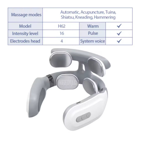 TENS Pulse Back Neck Massage Wireless Smart Sholder Cervical Massager Heating Relief  Pain Muscle Punch Beating Health