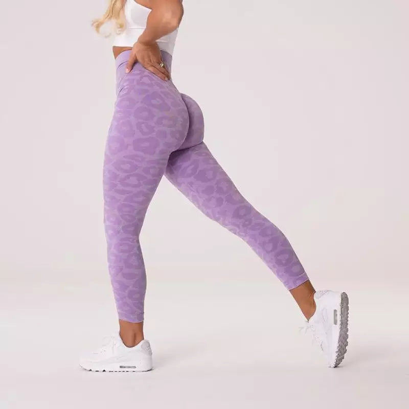 Thick High Waist leopard print Yoga Tight Tummy Control Workout High Raise Scrunch Booty Leggings