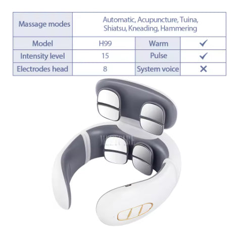 TENS Pulse Back Neck Massage Wireless Smart Sholder Cervical Massager Heating Relief  Pain Muscle Punch Beating Health