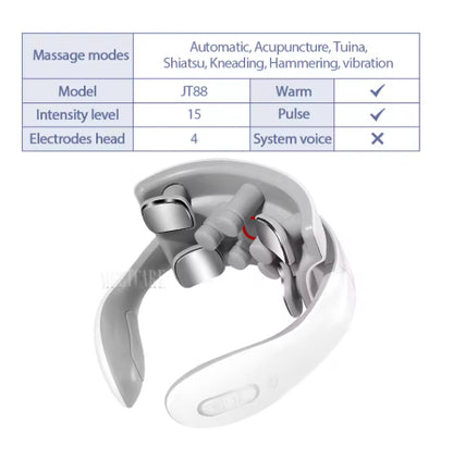 TENS Pulse Back Neck Massage Wireless Smart Sholder Cervical Massager Heating Relief  Pain Muscle Punch Beating Health