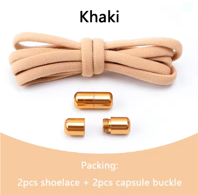 No tie Shoelaces Capsule Lock Elastic Laces Sneakers Semicircle Shoelace Rubber Band for Shoes Kids Adult Quick Sport Shoestring
