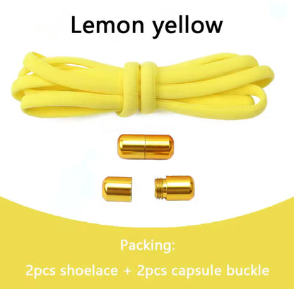 No tie Shoelaces Capsule Lock Elastic Laces Sneakers Semicircle Shoelace Rubber Band for Shoes Kids Adult Quick Sport Shoestring