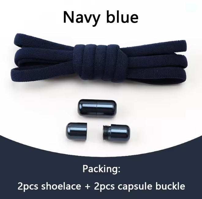 No tie Shoelaces Capsule Lock Elastic Laces Sneakers Semicircle Shoelace Rubber Band for Shoes Kids Adult Quick Sport Shoestring