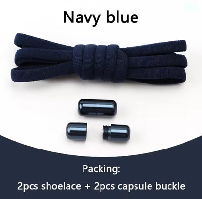 No tie Shoelaces Capsule Lock Elastic Laces Sneakers Semicircle Shoelace Rubber Band for Shoes Kids Adult Quick Sport Shoestring