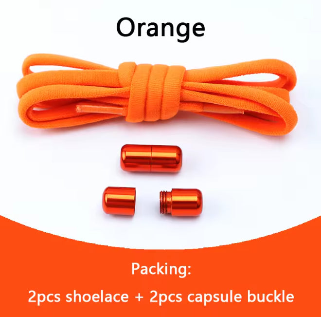 No tie Shoelaces Capsule Lock Elastic Laces Sneakers Semicircle Shoelace Rubber Band for Shoes Kids Adult Quick Sport Shoestring