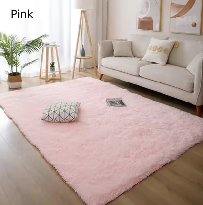 White Fluffy Hall Carpet Modern Living Room Bedroom Home Decor Large Mats Thickened Non-Slip Girl Children's Room Pink Furry Rug