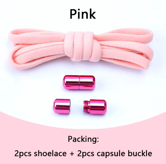 No tie Shoelaces Capsule Lock Elastic Laces Sneakers Semicircle Shoelace Rubber Band for Shoes Kids Adult Quick Sport Shoestring
