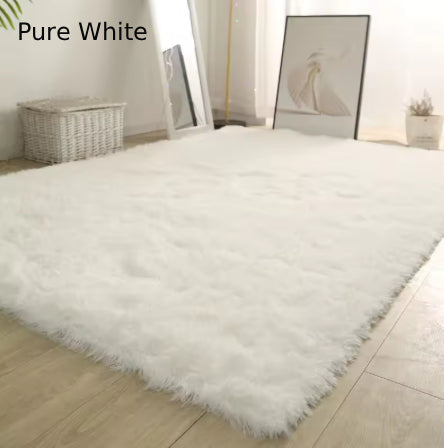 White Fluffy Hall Carpet Modern Living Room Bedroom Home Decor Large Mats Thickened Non-Slip Girl Children's Room Pink Furry Rug