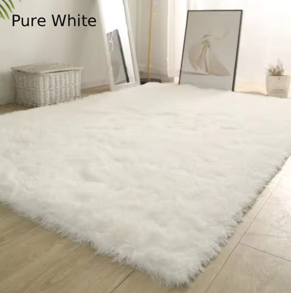 White Fluffy Hall Carpet Modern Living Room Bedroom Home Decor Large Mats Thickened Non-Slip Girl Children's Room Pink Furry Rug