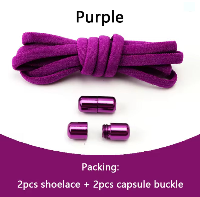 No tie Shoelaces Capsule Lock Elastic Laces Sneakers Semicircle Shoelace Rubber Band for Shoes Kids Adult Quick Sport Shoestring