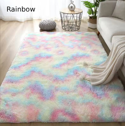 White Fluffy Hall Carpet Modern Living Room Bedroom Home Decor Large Mats Thickened Non-Slip Girl Children's Room Pink Furry Rug
