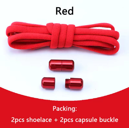 No tie Shoelaces Capsule Lock Elastic Laces Sneakers Semicircle Shoelace Rubber Band for Shoes Kids Adult Quick Sport Shoestring