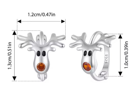 Thaya 925 Silver Cute Reindeer Santa Claus Snowman Christmas tree Earrings