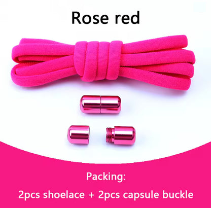 No tie Shoelaces Capsule Lock Elastic Laces Sneakers Semicircle Shoelace Rubber Band for Shoes Kids Adult Quick Sport Shoestring
