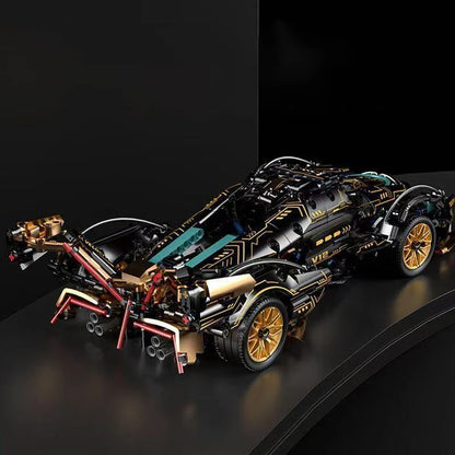 1690 Piece V12 Model Car Building Block Set - Upgraded Version, Durable Abs Material, Perfect Choice for Home Decoration and Gifts, Christmas/Halloween