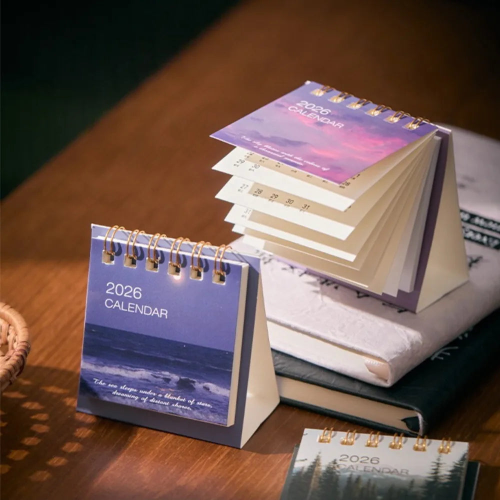 Mini 2026 Calendar Office School Supplies Calendar Desk Calendar monthly Planner Desk Accessories Decor Record Office Stationery