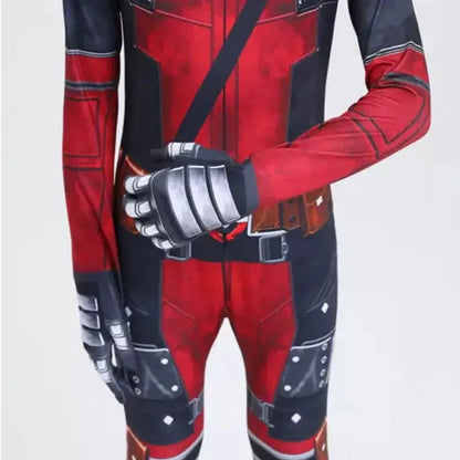 New Movie Character Role Play Costume Superhero Deadpool Costume Mask Sword Bag Suits Halloween Party Cosplay Jumpsuit 3D Style
