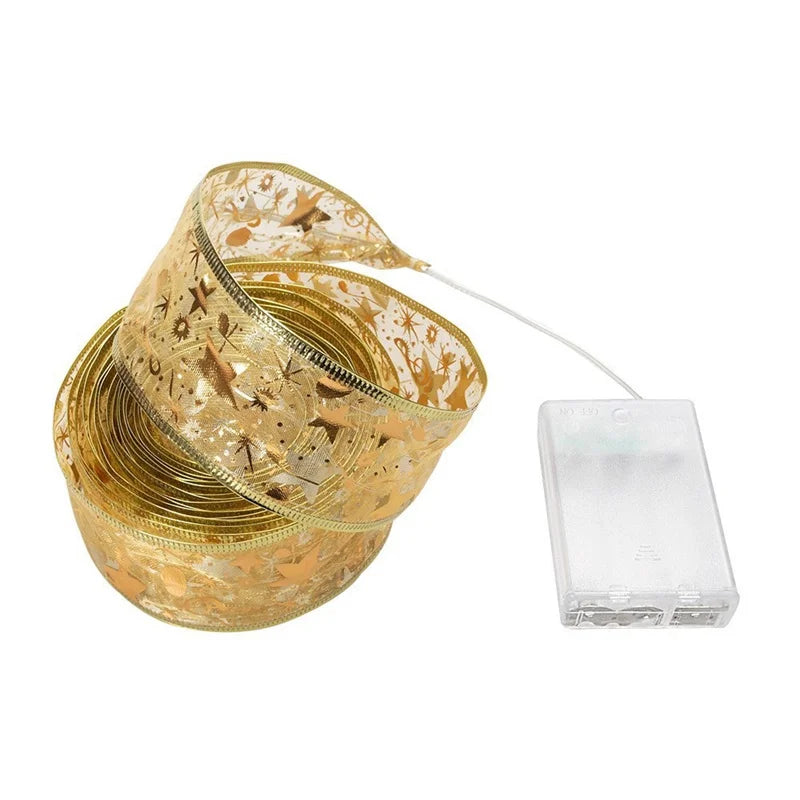 1-10m 2026 Christmas Ribbon Fairy Light String Merry Christmas Decorations For Home Xmas holiday Navidad Gifts New Year 2025