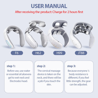 TENS Pulse Back Neck Massage Wireless Smart Sholder Cervical Massager Heating Relief  Pain Muscle Punch Beating Health