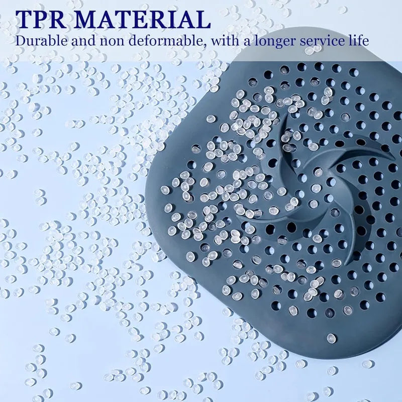 Shower Drain Hair Catcher Drain Cover Bathroom Tub with Suction Cup 5.9 Inches Silicone Sink Strainer Suit for Bathtub, Kitchen