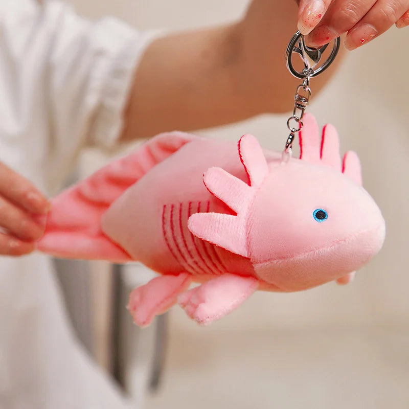 45-80cm Kawaii Colorful Newt Plush Toy Stuffed Cute Axolotl Salamander Fuzzy Plush Fish Appeasing Long Pillow Cushion Kids Gift