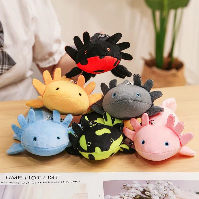 45-80cm Kawaii Colorful Newt Plush Toy Stuffed Cute Axolotl Salamander Fuzzy Plush Fish Appeasing Long Pillow Cushion Kids Gift