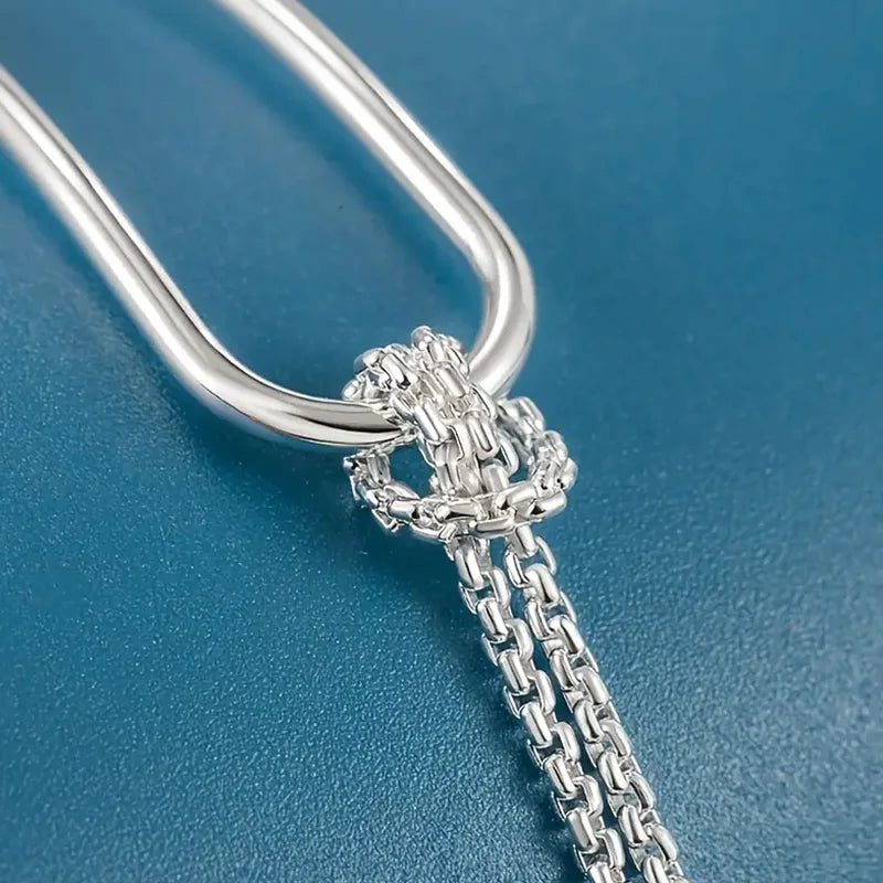 New S925 Silver Minimalist Geometric Collage Bracelet Women's Jewelry Exquisite and Elegant for Birthday and Christmas Gifts