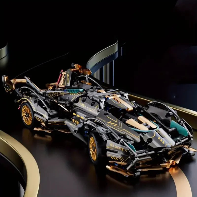 1690 Piece V12 Model Car Building Block Set - Upgraded Version, Durable Abs Material, Perfect Choice for Home Decoration and Gifts, Christmas/Halloween