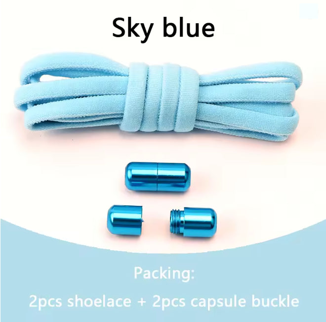 No tie Shoelaces Capsule Lock Elastic Laces Sneakers Semicircle Shoelace Rubber Band for Shoes Kids Adult Quick Sport Shoestring