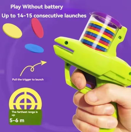1pc Foam Disc Launcher Flying Disc Handheld Shooter Indoor Shooting Game Outdoor Backyard Toy For Boys And Girls Birthday Gift