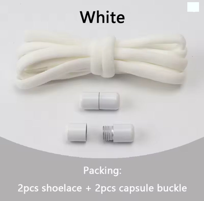 No tie Shoelaces Capsule Lock Elastic Laces Sneakers Semicircle Shoelace Rubber Band for Shoes Kids Adult Quick Sport Shoestring