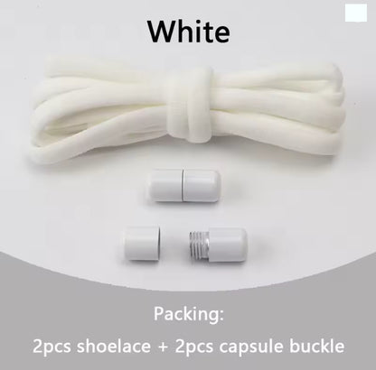 No tie Shoelaces Capsule Lock Elastic Laces Sneakers Semicircle Shoelace Rubber Band for Shoes Kids Adult Quick Sport Shoestring