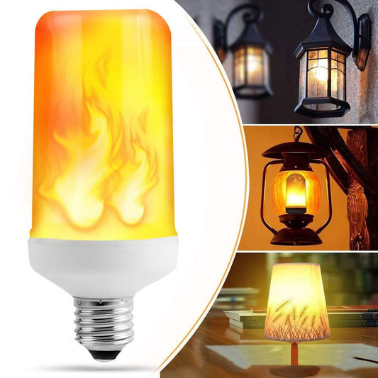 Blue & Yellow LED Night Light Flame Light Bulb 4 Modes Fire Bulb Lamp Christmas Party Outdoor Indoor Home Decor E27 Base Flickering Nightlight