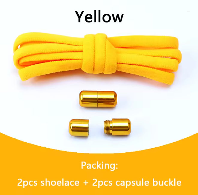 No tie Shoelaces Capsule Lock Elastic Laces Sneakers Semicircle Shoelace Rubber Band for Shoes Kids Adult Quick Sport Shoestring