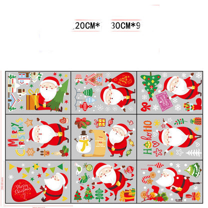 Stylish Christmas Snowman Snowflake Santa Claus Wall Sticker New Year Glass Window Decoration Mural Room Home Decor Electrostatic Decals