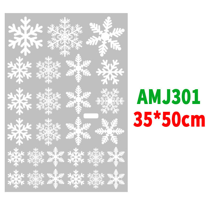 Stylish Christmas Snowman Snowflake Santa Claus Wall Sticker New Year Glass Window Decoration Mural Room Home Decor Electrostatic Decals