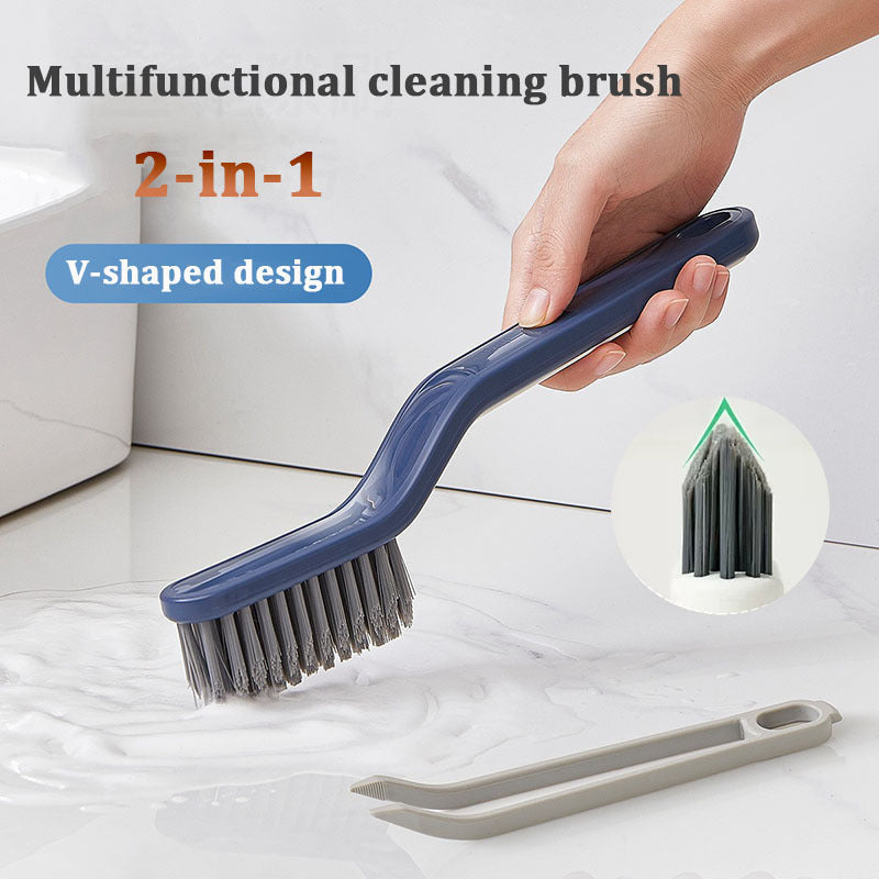 2-in-1 Multipurpose Bathroom Tile Floor Gap Cleaning Brush Window Groove Brush Convenient Household Corner Cleaning Tools with Comfortable Plastic Handle Perfect for Removing Rust, Welding Slag, Dirt, and Paint