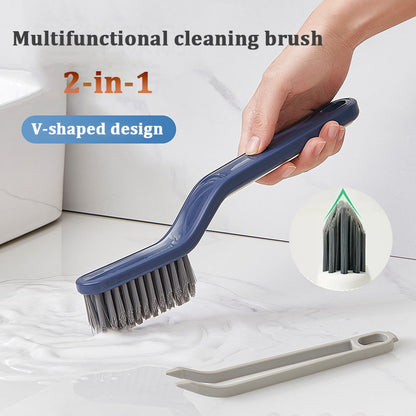 2-in-1 Multipurpose Bathroom Tile Floor Gap Cleaning Brush Window Groove Brush Convenient Household Corner Cleaning Tools with Comfortable Plastic Handle Perfect for Removing Rust, Welding Slag, Dirt, and Paint