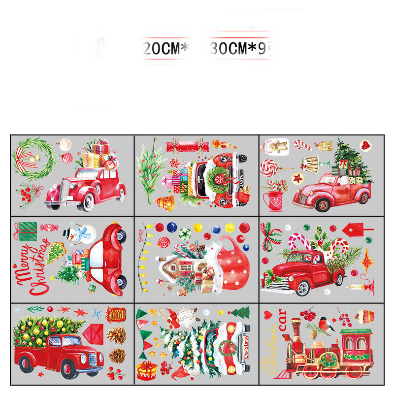 Stylish Christmas Snowman Snowflake Santa Claus Wall Sticker New Year Glass Window Decoration Mural Room Home Decor Electrostatic Decals