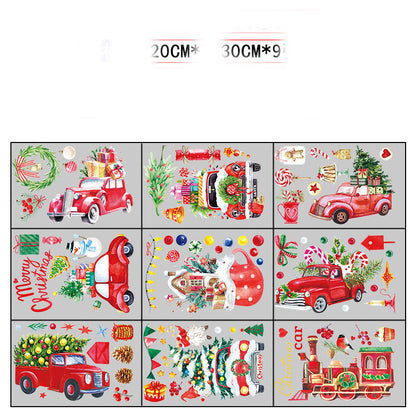 Stylish Christmas Snowman Snowflake Santa Claus Wall Sticker New Year Glass Window Decoration Mural Room Home Decor Electrostatic Decals