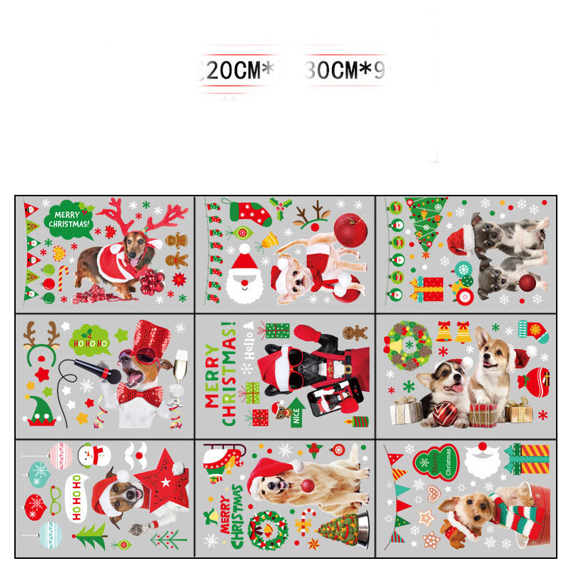 Stylish Christmas Snowman Snowflake Santa Claus Wall Sticker New Year Glass Window Decoration Mural Room Home Decor Electrostatic Decals